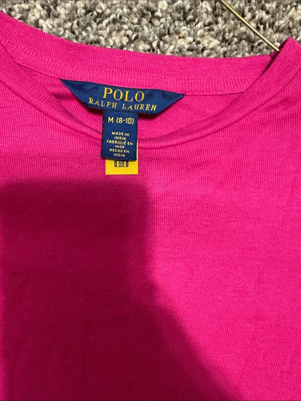 Ralph Lauren Hot Pink Ruffle-Shoulder Long Sleeve Top